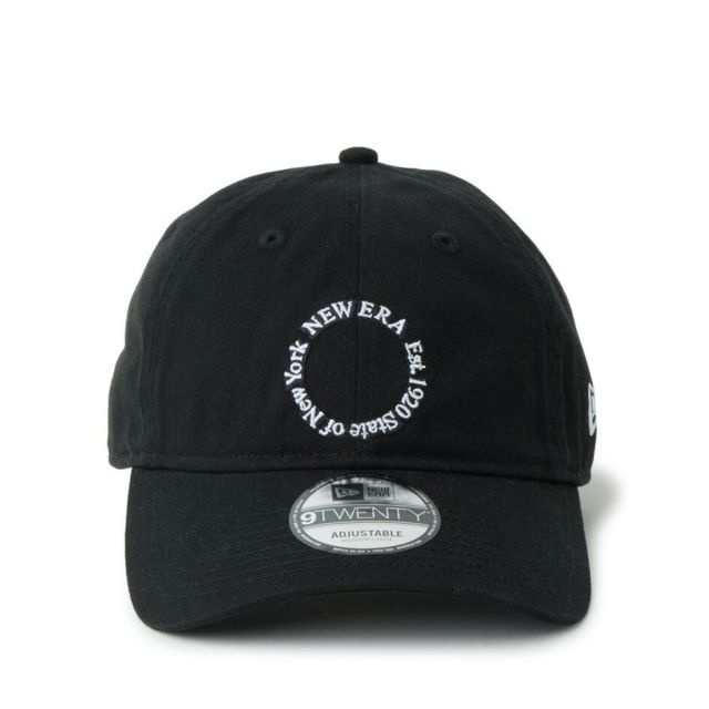 ニューエラ 9TWENTY サークルロゴ キャップ NEW ERA Circle Logo コットン クロスストラップ アジャスタブル ユニセックス ブラック クロームホワイト スノーグレー タウン デイリー 帽子 14745125 14745124 14745123 14745122