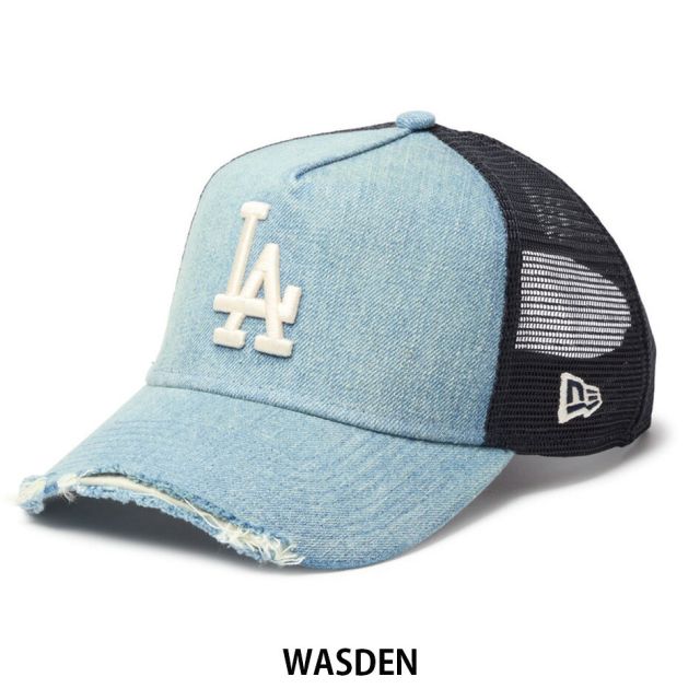 ニューエラ 9FORTY A-Frame トラッカー MLB Damaged Cap ダメージド キャップ NEW ERA ヤンキース ドジャース メッシュ ヴィンテージ デニム ウォッシュド アジャスター 帽子 14744899 14744918 940AFTR DAMAGED