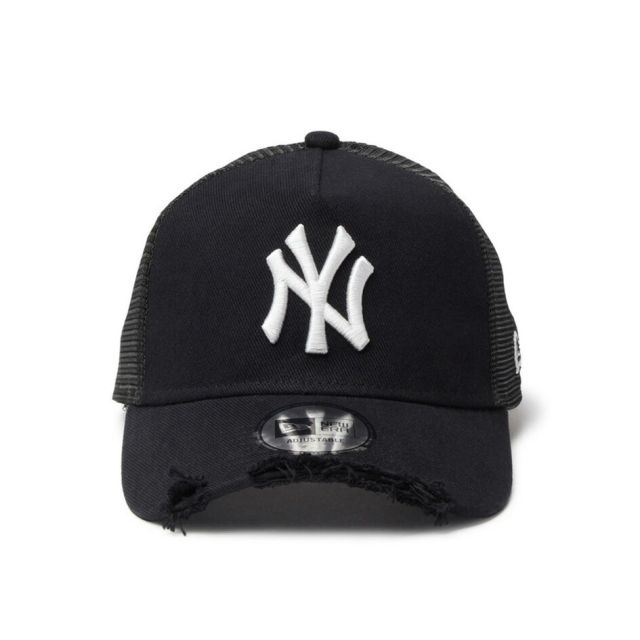 ニューエラ 9FORTY A-Frame トラッカー MLB Damaged Cap ダメージド キャップ NEW ERA ヤンキース ドジャース メッシュ ヴィンテージ デニム ウォッシュド アジャスター 帽子 14744899 14744918 940AFTR DAMAGED