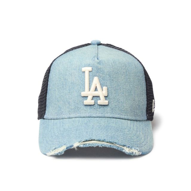 ニューエラ 9FORTY A-Frame トラッカー MLB Damaged Cap ダメージド キャップ NEW ERA ヤンキース ドジャース メッシュ ヴィンテージ デニム ウォッシュド アジャスター 帽子 14744899 14744918 940AFTR DAMAGED