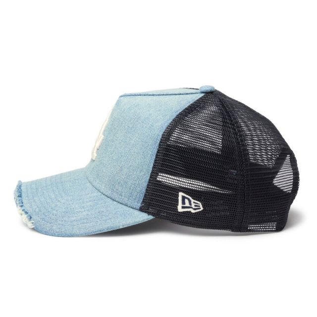ニューエラ 9FORTY A-Frame トラッカー MLB Damaged Cap ダメージド キャップ NEW ERA ヤンキース ドジャース メッシュ ヴィンテージ デニム ウォッシュド アジャスター 帽子 14744899 14744918 940AFTR DAMAGED