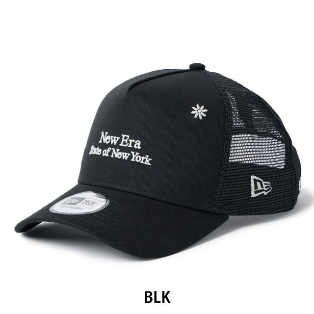 ニューエラ 9FORTY A-Frame トラッカー フラワー エンブロイダリー キャップ NEW ERA Flower Embroidery 花柄 刺繍 メッシュ アジャスタブル ユニセックス カーキ ブラック 春夏 レディース メンズ 14744871 14744872 940AFTR STATE OF NY FLOWER EMB