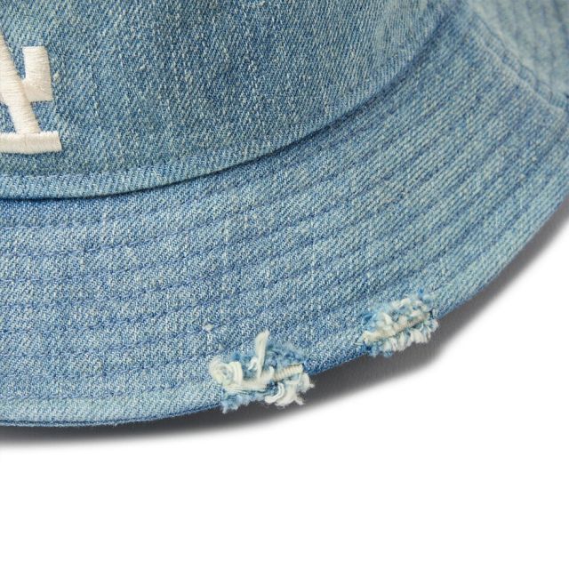 ニューエラ バケット01 MLB ダメージドデニム バケットハット NEW ERA Bucket01 Damaged Denim ヤンキース ドジャース ヴィンテージ ウォッシュ デニム バケハ 帽子 ユニセックス 14744778 14744774 BUCKET01 DAMAGED