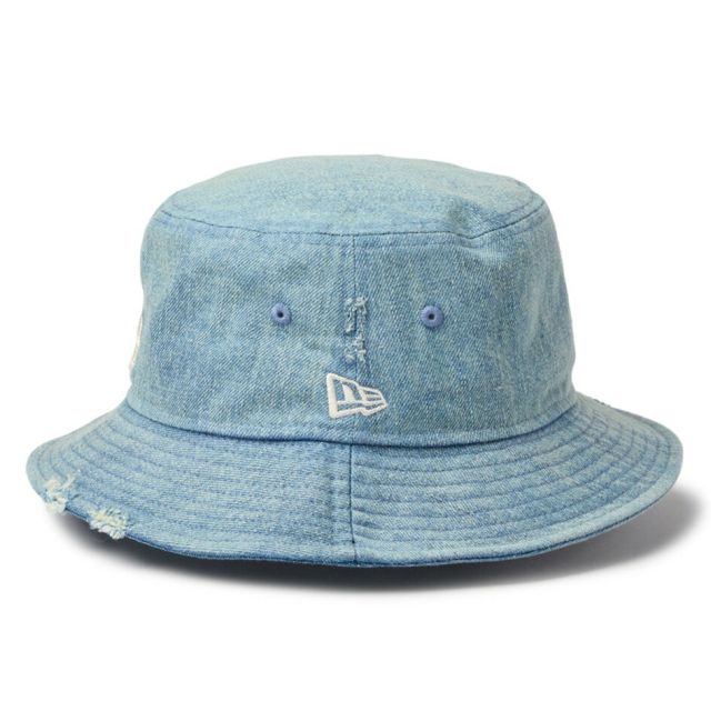 ニューエラ バケット01 MLB ダメージドデニム バケットハット NEW ERA Bucket01 Damaged Denim ヤンキース ドジャース ヴィンテージ ウォッシュ デニム バケハ 帽子 ユニセックス 14744778 14744774 BUCKET01 DAMAGED