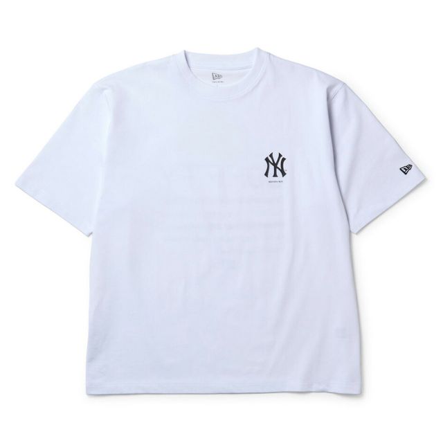 ニューエラ Tシャツ 半袖 NEW ERA 15129308 15129309 オーバーサイズ MLB ヤンキース ドジャース キャップフォト ホワイト ブラック ドロップショルダー メンズ レディース ユニセックス 秋 プレゼント ギフト メール便