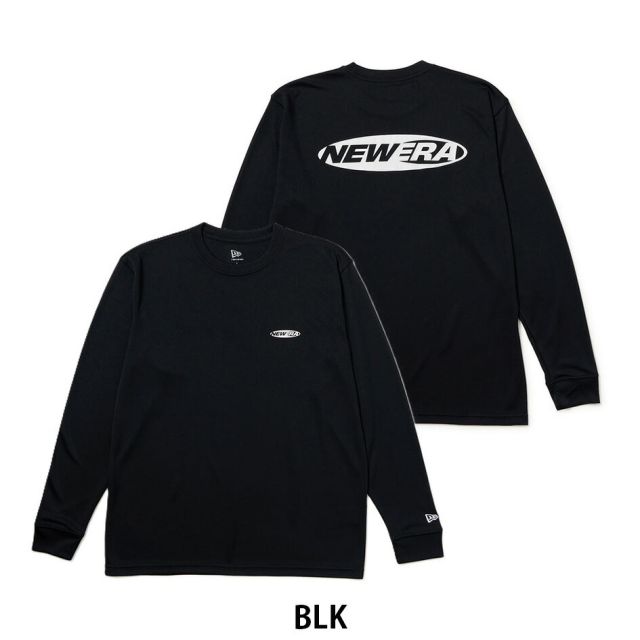 ニューエラ ロンT 長袖 NEW ERA 15135433 15135434 テックTシャツ オーバルロゴ 吸汗速乾 UVカット ポリエステル ホワイト ブラック レギュラーフィット メンズ レディース ユニセックス スポーツ ゴルフ プレゼント