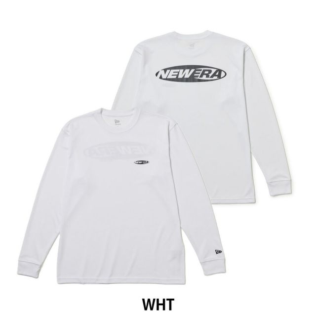 ニューエラ ロンT 長袖 NEW ERA 15135433 15135434 テックTシャツ オーバルロゴ 吸汗速乾 UVカット ポリエステル ホワイト ブラック レギュラーフィット メンズ レディース ユニセックス スポーツ ゴルフ プレゼント