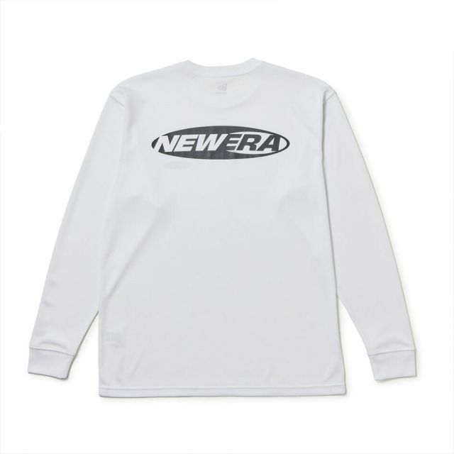 ニューエラ ロンT 長袖 NEW ERA 15135433 15135434 テックTシャツ オーバルロゴ 吸汗速乾 UVカット ポリエステル ホワイト ブラック レギュラーフィット メンズ レディース ユニセックス スポーツ ゴルフ プレゼント