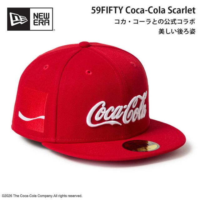 ニューエラ キャップ コカコーラ コラボ 59FIFTY NEW ERA 15154862 スカーレット 7 1/2 7 3/8 ポリエステル 赤 レッド メンズ レディース ユニセックス 帽子 アウトドア プレゼント ギフト
