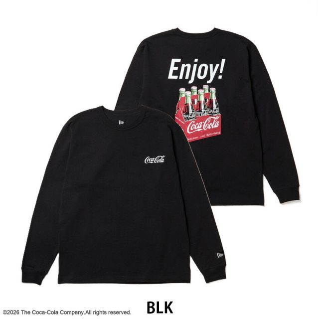 ニューエラ ロンT 長袖 NEW ERA 15154969 15154970 コカコーラ コラボ ウォッシュド 綿100% リラックスフィット オフホワイト ブラック メンズ レディース ユニセックス 秋 冬 プレゼント ギフト