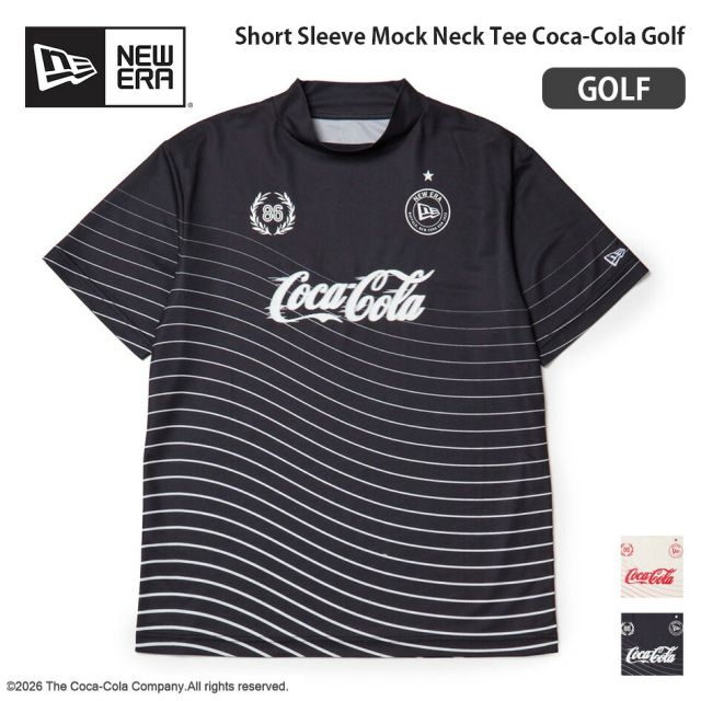 ニューエラ ゴルフウェア モックネック NEW ERA 15154971 15154972 コカコーラ コラボ 半袖 Tシャツ ポリエステル オフホワイト ブラック メンズ レディース ユニセックス ゴルフ スポーツ 秋 プレゼント ギフト