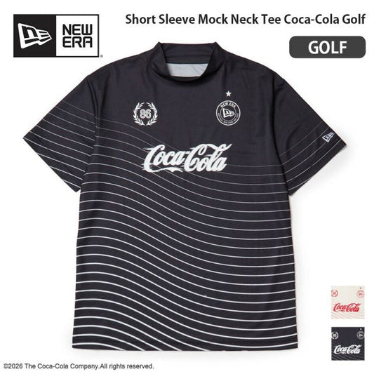 ニューエラ ゴルフウェア モックネック NEW ERA 15154971 15154972 コカコーラ コラボ 半袖 Tシャツ ポリエステル オフホワイト ブラック メンズ レディース ユニセックス ゴルフ スポーツ 秋 プレゼント ギフト
