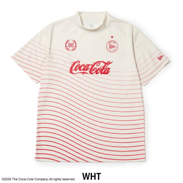 ニューエラ ゴルフウェア モックネック NEW ERA 15154971 15154972 コカコーラ コラボ 半袖 Tシャツ ポリエステル オフホワイト ブラック メンズ レディース ユニセックス ゴルフ スポーツ 秋 プレゼント ギフト