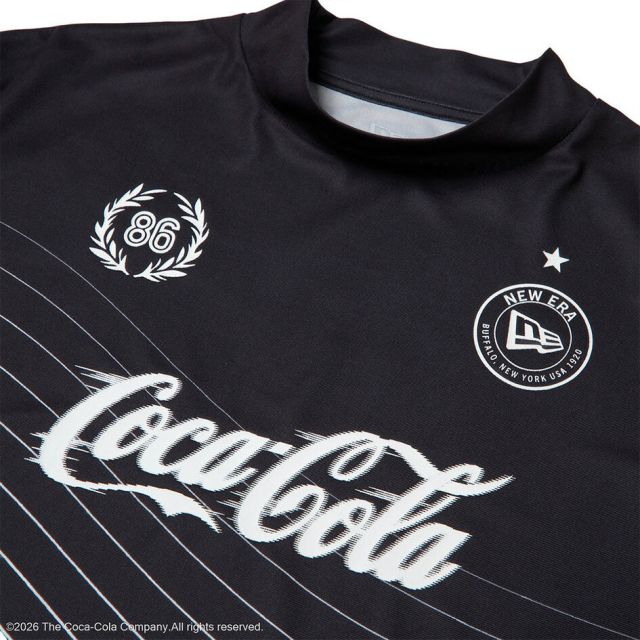 ニューエラ ゴルフウェア モックネック NEW ERA 15154971 15154972 コカコーラ コラボ 半袖 Tシャツ ポリエステル オフホワイト ブラック メンズ レディース ユニセックス ゴルフ スポーツ 秋 プレゼント ギフト