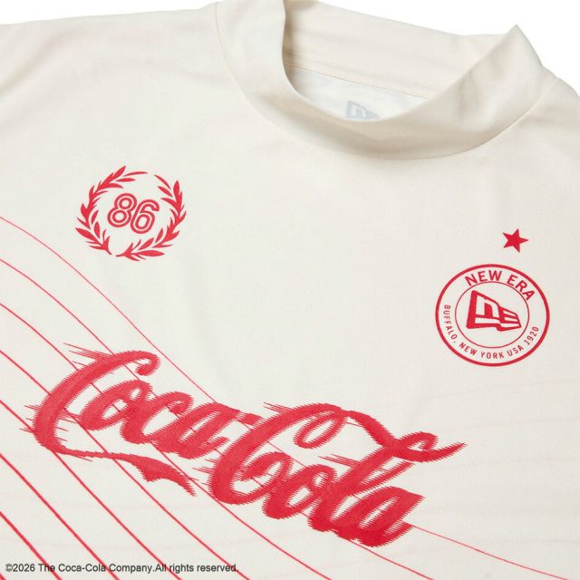 ニューエラ ゴルフウェア モックネック NEW ERA 15154971 15154972 コカコーラ コラボ 半袖 Tシャツ ポリエステル オフホワイト ブラック メンズ レディース ユニセックス ゴルフ スポーツ 秋 プレゼント ギフト