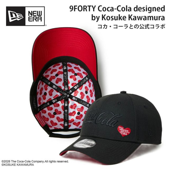 ニューエラ キャップ コカコーラ コラボ 河村康輔 9FORTY NEW ERA 15156410 ブラック コラージュ ポリエステル フリーサイズ サイズ調節 メンズ レディース ユニセックス 帽子 限定 プレゼント ギフト