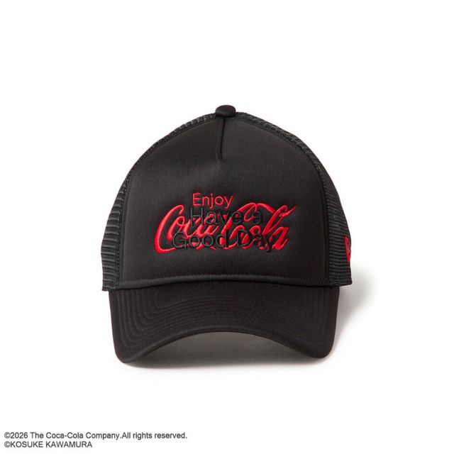 ニューエラ キャップ コカコーラ コラボ 河村康輔 9FORTY A-Frame トラッカー 15156434 NEW ERA ブラック メッシュ サイズ調節 メンズ レディース ユニセックス 帽子 限定 プレゼント ギフト