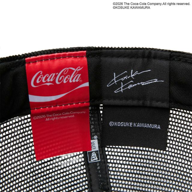 ニューエラ キャップ コカコーラ コラボ 河村康輔 9FORTY A-Frame トラッカー 15156434 NEW ERA ブラック メッシュ サイズ調節 メンズ レディース ユニセックス 帽子 限定 プレゼント ギフト