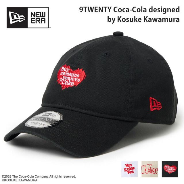 ニューエラ キャップ コカコーラ コラボ 河村康輔 9TWENTY NEW ERA 15156506 15156507 15156508 ホワイト クロームホワイト ブラック サイズ調節 メンズ レディース ユニセックス 帽子 限定 プレゼント