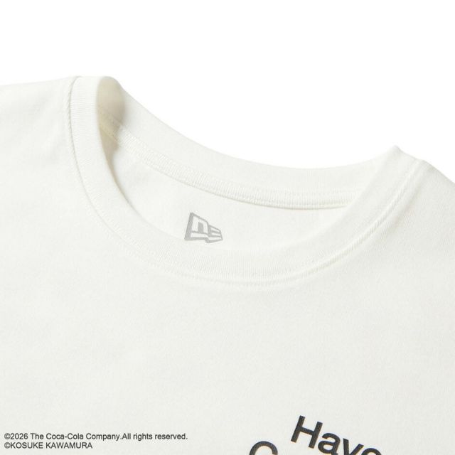ニューエラ レディース ロンT コカコーラ コラボ 河村康輔 15159340 NEW ERA クロップド丈 長袖 Tシャツ オフホワイト Many Hearts へそ出し 限定 ウィメンズ 秋 冬 プレゼント ギフト メール便