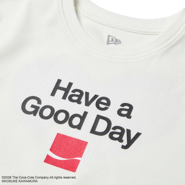 ニューエラ レディース ロンT コカコーラ コラボ 河村康輔 15159341 NEW ERA クロップド丈 長袖 Tシャツ オフホワイト Back Heart へそ出し 限定 ウィメンズ 秋 冬 プレゼント ギフト メール便