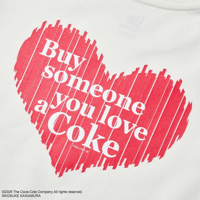 ニューエラ レディース ロンT コカコーラ コラボ 河村康輔 15159341 NEW ERA クロップド丈 長袖 Tシャツ オフホワイト Back Heart へそ出し 限定 ウィメンズ 秋 冬 プレゼント ギフト メール便