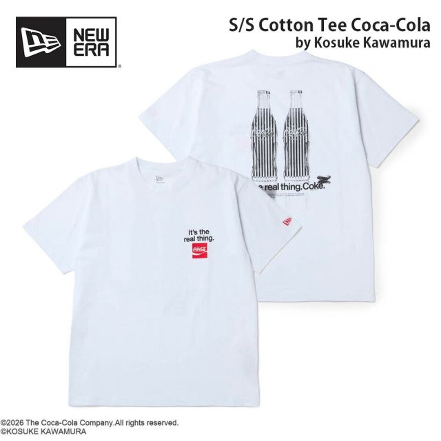ニューエラ Tシャツ 半袖 コカコーラ コラボ 河村康輔 15159357 NEW ERA ホワイト コットン 8オンス レギュラーフィット メンズ レディース ユニセックス Coke 限定 プレゼント ギフト メール便