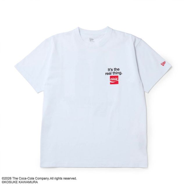 ニューエラ Tシャツ 半袖 コカコーラ コラボ 河村康輔 15159357 NEW ERA ホワイト コットン 8オンス レギュラーフィット メンズ レディース ユニセックス Coke 限定 プレゼント ギフト メール便