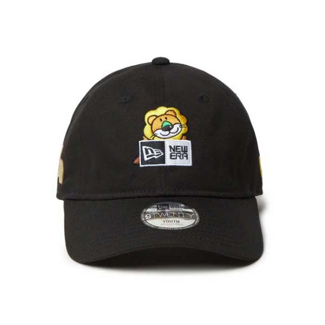 ニューエラ キャップ キッズ newera Youth 9TWENTY たべっ子どうぶつ らいおん ねこ ボックスロゴ ブラック ニューオリーブ TABEKKO ユース イージースナップ (241011)