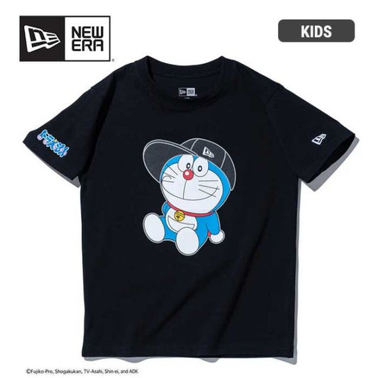 ニューエラ NEWERA ロンt キッズ Youth 半袖 コットン Tシャツ ドラえもん キャップ ブラック YTH SSCT TEE DORAEMON ブラック レギュラーフィット 130 / 140 / 150 メール便 (250121)