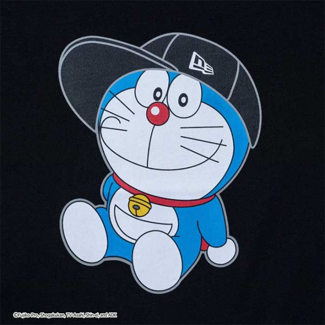 ニューエラ NEWERA ロンt キッズ Youth 半袖 コットン Tシャツ ドラえもん キャップ ブラック YTH SSCT TEE DORAEMON ブラック レギュラーフィット 130 / 140 / 150 メール便 (250121)