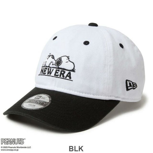 YTH 920 PEANUTS NEWERA キッズ Youth 9TWENTY PEANUTS ニューエラ スヌーピー キャップ キッズ ピーナッツ 帽子 子供用 ブラック 9TWENTY PEANUTS クロスストラップ (250411)