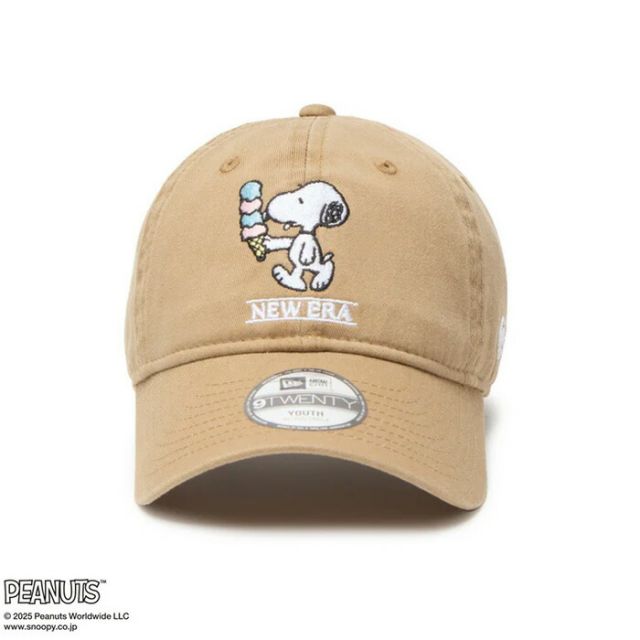 YTH 920 PEANUTS ICECREAM キッズ Youth 9TWENTY PEANUTS アイスクリーム ニューエラ スヌーピー キャップ キッズ ピーナッツ 帽子 ブラック 子供用 ユースサイズ 9TWENTY PEANUTS (250411)