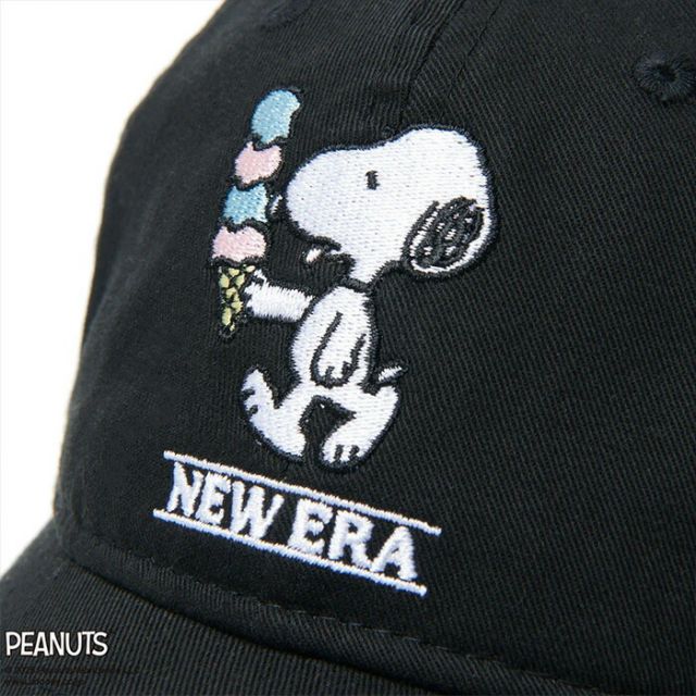 YTH 920 PEANUTS ICECREAM キッズ Youth 9TWENTY PEANUTS アイスクリーム ニューエラ スヌーピー キャップ キッズ ピーナッツ 帽子 ブラック 子供用 ユースサイズ 9TWENTY PEANUTS (250411)