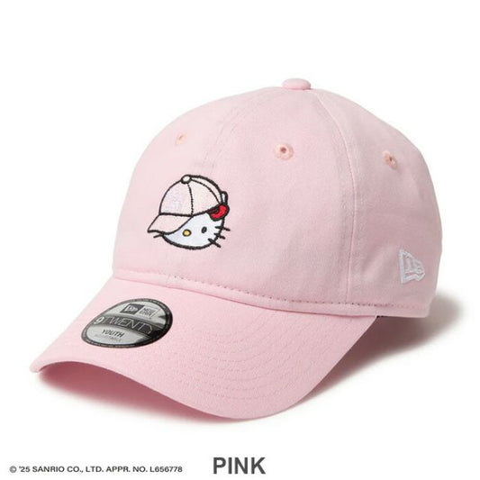 YTH 920 KITTY NECAP キッズ Youth 9TWENTY HELLO KITTY キャップ ニューエラ ハローキティ キャップ コラボ 9TWENTY キッズ ユースサイズ クロスストラップ ブラック 女の子 男の子 帽子 子供用  (250411)