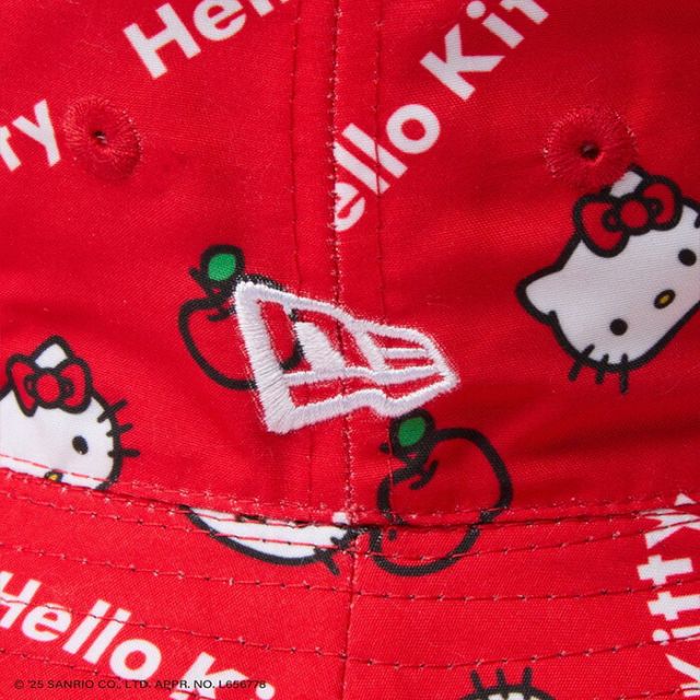 KIDS BUCKET RV KITTY キッズ Kid's バケット01 リバーシブル HELLO KITTY ハローキティ ブラック ニューエラ ハローキティ コラボ バケットハット キッズ ハット 帽子 子供用 S M L ブラック HELLO KITTY (250411)
