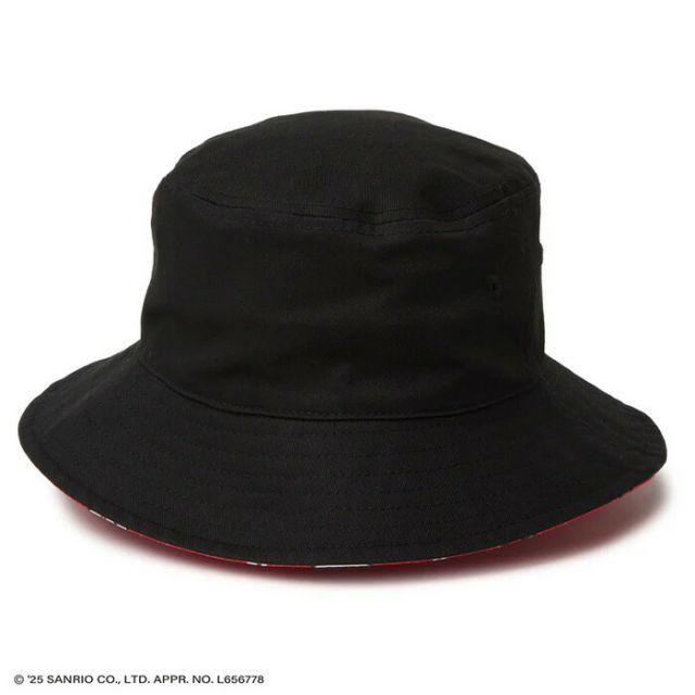 KIDS BUCKET RV KITTY キッズ Kid's バケット01 リバーシブル HELLO KITTY ハローキティ ブラック ニューエラ ハローキティ コラボ バケットハット キッズ ハット 帽子 子供用 S M L ブラック HELLO KITTY (250411)