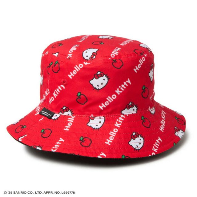 KIDS BUCKET RV KITTY キッズ Kid's バケット01 リバーシブル HELLO KITTY ハローキティ ブラック ニューエラ ハローキティ コラボ バケットハット キッズ ハット 帽子 子供用 S M L ブラック HELLO KITTY (250411)