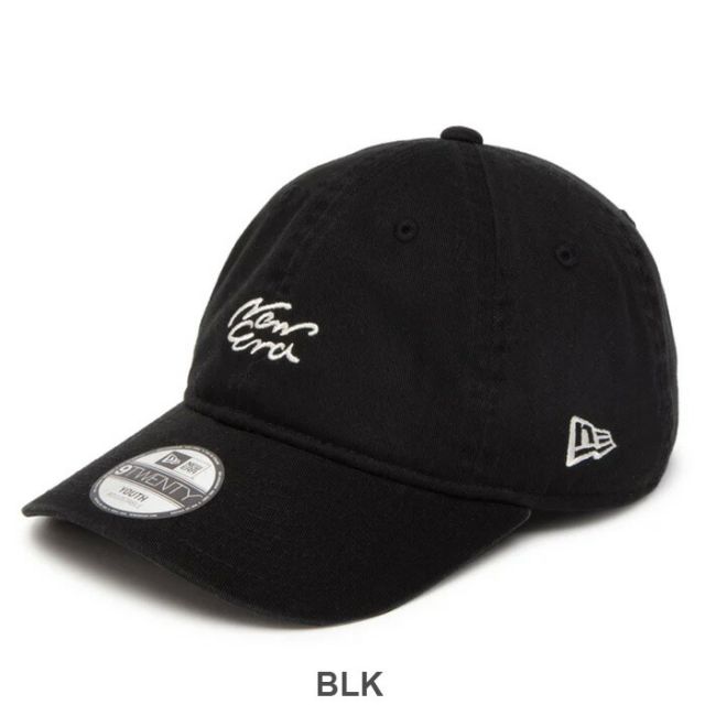 YTH 920 HANDWRITTEN LOGO ニューエラ キッズ キャップ 子供用 帽子 9TWENTY ユースサイズ ブラック イージースナップ 野球帽 黒 ベースボールキャップ 調整可能 通学 通園 (250411)