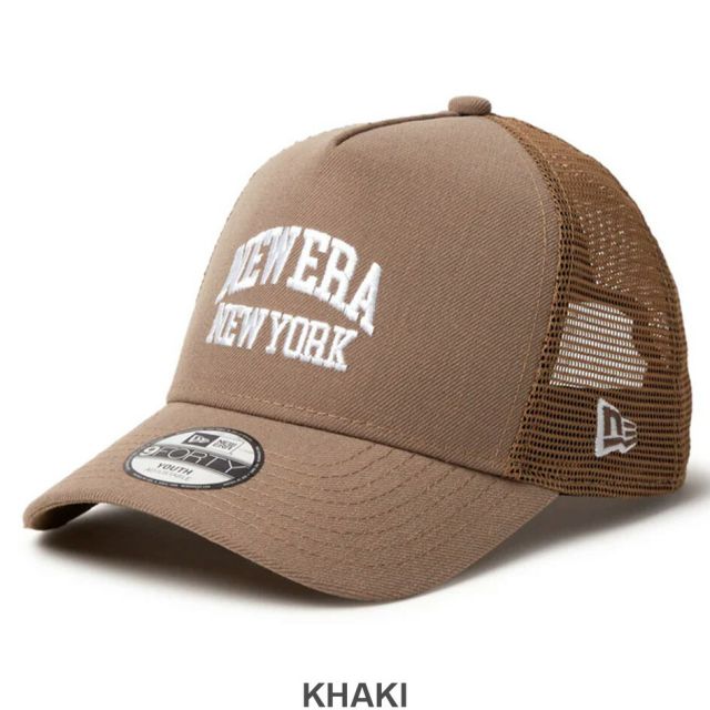 ニューエラ キッズ NEWERA YTH 940AFTR COLLEGE キッズ Youth 9FORTY A-Frame トラッカー College Logo ブラック／ブルーティント／ブリティッシュカーキ (250612)