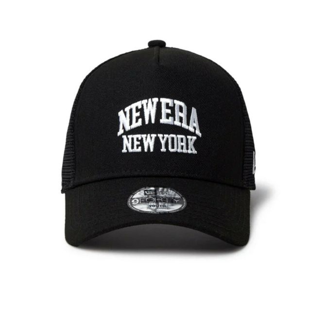 ニューエラ キッズ NEWERA YTH 940AFTR COLLEGE キッズ Youth 9FORTY A-Frame トラッカー College Logo ブラック／ブルーティント／ブリティッシュカーキ (250612)