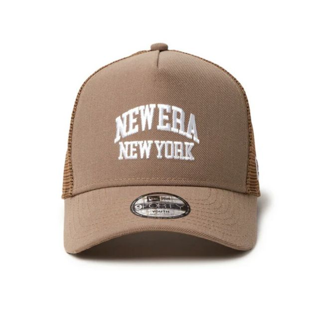 ニューエラ キッズ NEWERA YTH 940AFTR COLLEGE キッズ Youth 9FORTY A-Frame トラッカー College Logo ブラック／ブルーティント／ブリティッシュカーキ (250612)
