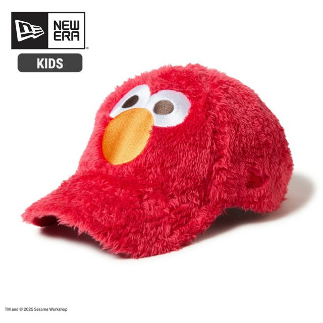 ニューエラ NEWERA YTH 920 SESAME FACE ELMO Youth 9TWENTY SESAME STREET セサミストリート Elmo エルモ 14682468 スカーレット レッド キャップ 子供用 ベルクロストラップ ユースサイズ 6〜15歳対応 カーブドバイザー (250904)