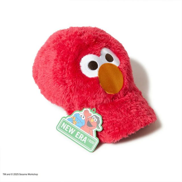 ニューエラ NEWERA YTH 920 SESAME FACE ELMO Youth 9TWENTY SESAME STREET セサミストリート Elmo エルモ 14682468 スカーレット レッド キャップ 子供用 ベルクロストラップ ユースサイズ 6〜15歳対応 カーブドバイザー (250904)