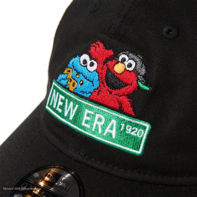 ニューエラ NEWERA YTH 920 SESAME NELG キッズ Youth 9TWENTY SESAME STREET セサミストリート NEW ERA ロゴキャップ 14682467 ブラック／14682466 ストーン コットン素材 カーブドバイザー ユースサイズ 6〜15歳対応 (250904)