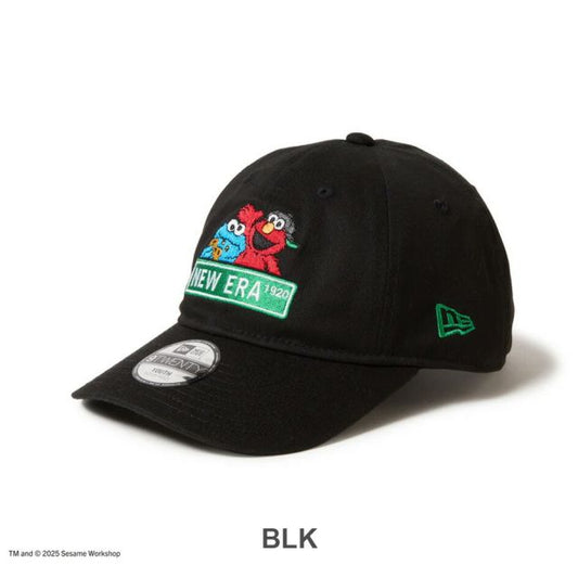 ニューエラ NEWERA YTH 920 SESAME NELG キッズ Youth 9TWENTY SESAME STREET セサミストリート NEW ERA ロゴキャップ 14682467 ブラック／14682466 ストーン コットン素材 カーブドバイザー ユースサイズ 6〜15歳対応 (250904)