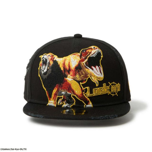 ニューエラ NEWERA YTH950 SAI-KYO-OH LOCK ON キッズ Youth 9FIFTY 最強王図鑑 LOCK ON ライオン ティラノサウルス ブラック コラボキャップ ユースサイズ 6〜15歳対応 スナップバック フラットバイザー 調整可能 子供用帽子 (251011)