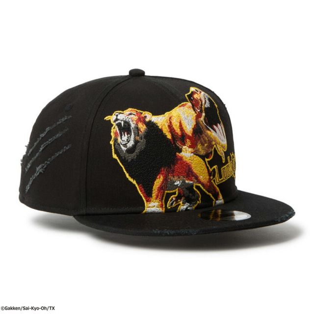 ニューエラ NEWERA YTH950 SAI-KYO-OH LOCK ON キッズ Youth 9FIFTY 最強王図鑑 LOCK ON ライオン ティラノサウルス ブラック コラボキャップ ユースサイズ 6〜15歳対応 スナップバック フラットバイザー 調整可能 子供用帽子 (251011)