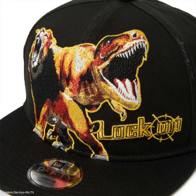 ニューエラ NEWERA YTH950 SAI-KYO-OH LOCK ON キッズ Youth 9FIFTY 最強王図鑑 LOCK ON ライオン ティラノサウルス ブラック コラボキャップ ユースサイズ 6〜15歳対応 スナップバック フラットバイザー 調整可能 子供用帽子 (251011)