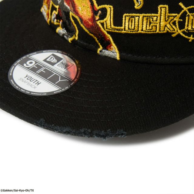 ニューエラ NEWERA YTH950 SAI-KYO-OH LOCK ON キッズ Youth 9FIFTY 最強王図鑑 LOCK ON ライオン ティラノサウルス ブラック コラボキャップ ユースサイズ 6〜15歳対応 スナップバック フラットバイザー 調整可能 子供用帽子 (251011)
